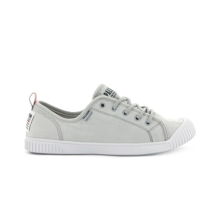 Palladium Easy Lace Canvas Low Tops Women\'s Sneakers Light Grey | UK T968-NYQ